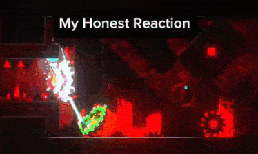 a screenshot of a video game with the words `` my honest reaction '' at the bottom .