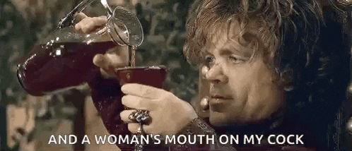a man is pouring a drink into a glass and a woman 's mouth on my cock .