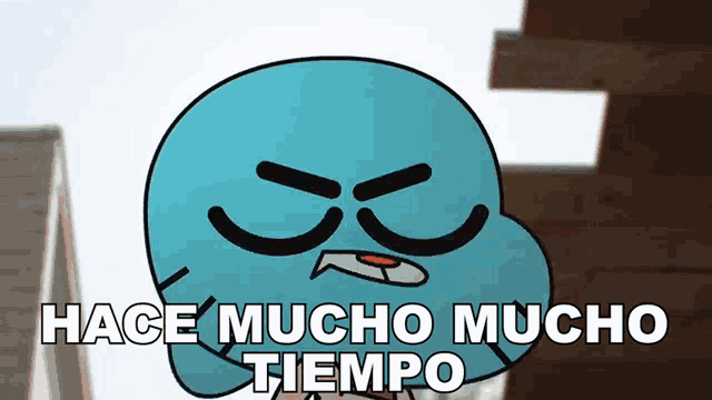 a cartoon character with the words hace mucho mucho tiempo written below it