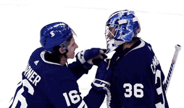 a hockey player with the number 36 on their back