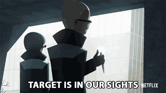 an advertisement for netflix shows a woman holding a knife and says target is in our sights