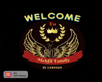 a logo for the mehfil family with wings and a crown on it