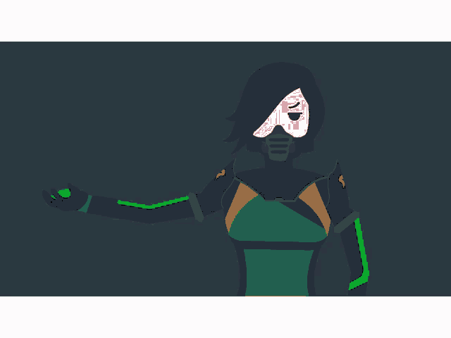 a cartoon of a woman with the word viper in the background