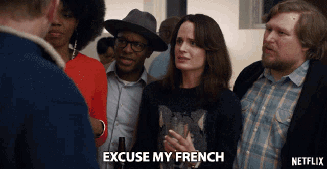 a netflix ad shows a group of people talking to each other