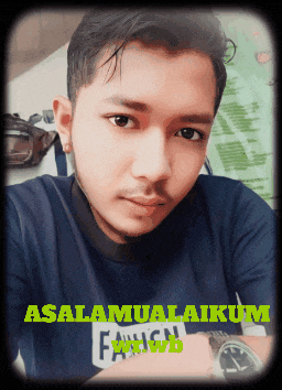a young man taking a selfie with the words " assalamualaikum " on the bottom