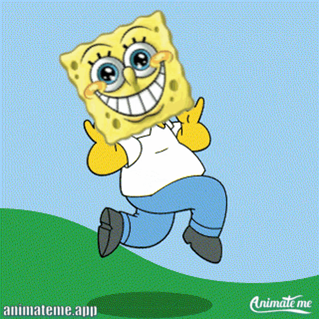 a cartoon of homer simpson with a spongebob squarepants face