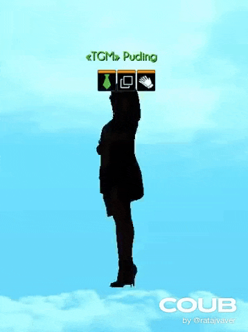 a silhouette of a woman with the name tgm puding on top of her head