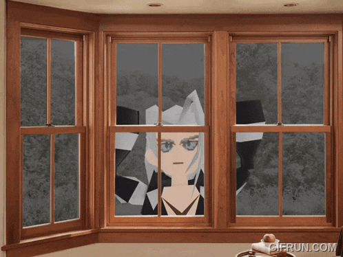 a gif from gifrun.com shows a man looking out of a window