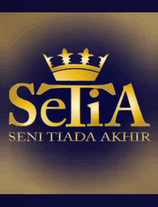 a logo for setia seni tiada akhir with a crown on top