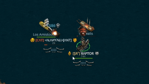 a computer screen shows a battle between los amistodores and sr raptor