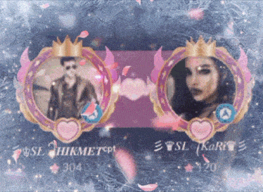 a picture of a man and a woman with the numbers 304 and 120 on the bottom
