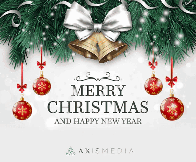 a merry christmas and happy new year greeting card