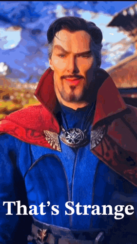 a picture of doctor strange with the words that 's strange on the bottom
