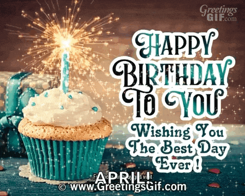 a birthday greeting card with a cupcake and a candle that says happy birthday to you wishing you the best day ever