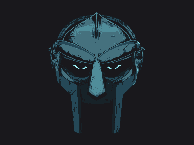 a drawing of a helmet with a black background
