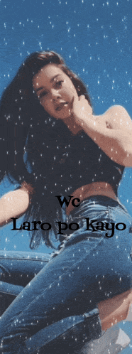 a picture of a woman with the words we laro po kayo written below her