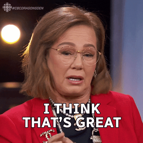 a woman wearing glasses says i think that 's great