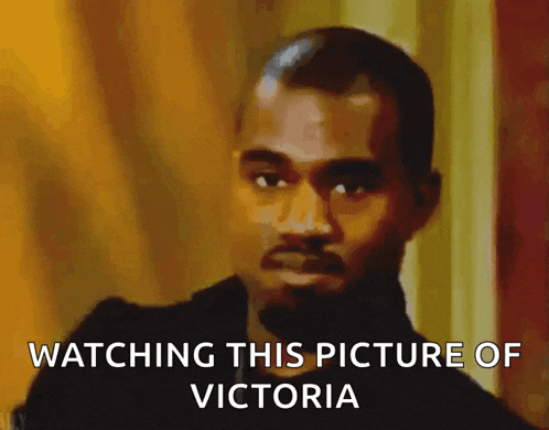a painting of a man with the words watching this picture of victoria below him