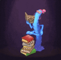 a cartoon character is standing on a pile of books