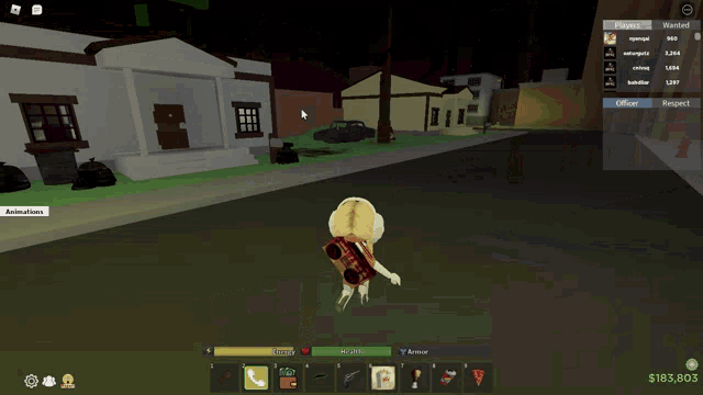 a screenshot of a video game shows a girl in front of a building that says moon kicks