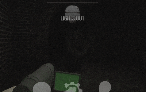 a screenshot of a video game with the words lights out on the top