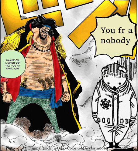 a cartoon of a man standing next to a bear with the words you fra nobody above him