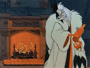 Fireplace Rage - 101 Dalmations GIF - Rage Disney Cruella De Ville GIFs