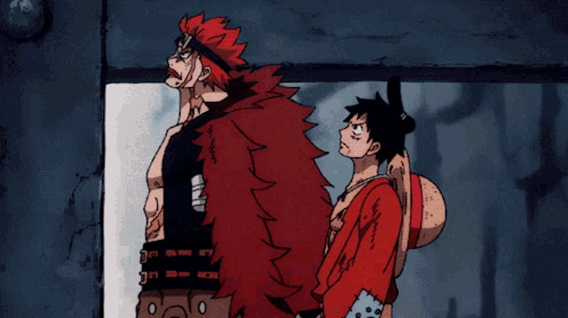a cartoon of a man with red hair and a man in a red shirt