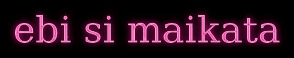 a neon sign that says ebi si maikata on it
