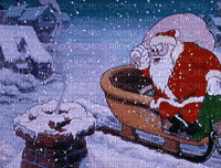 a picture of santa in a sleigh with the word picmix written in the background
