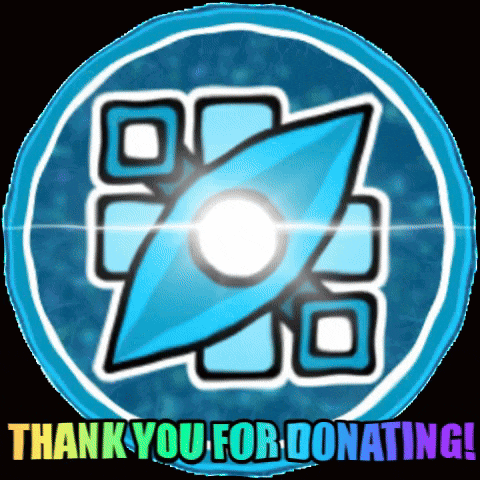 a blue and white circle with the words " thank you for donating "
