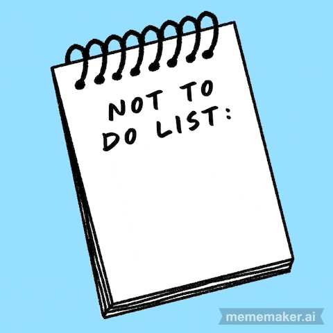 a notepad that says " not to do list " on it
