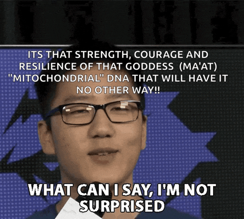 a man wearing glasses says " what can i say , i 'm not surprised "