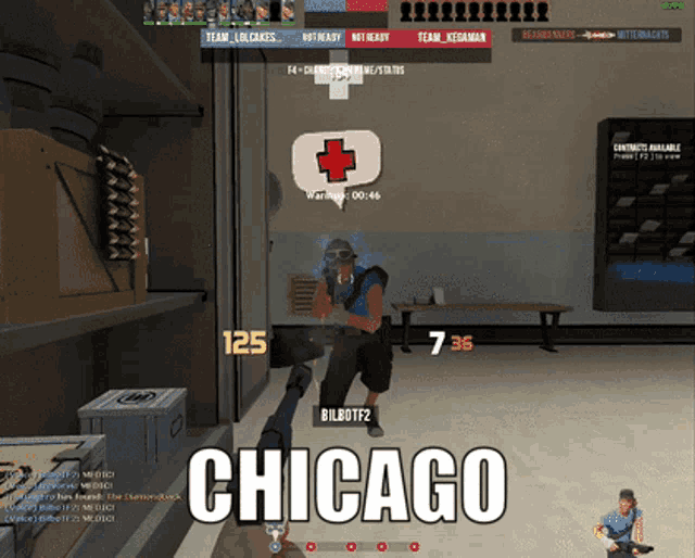 a screenshot of a video game with the word chicago on the bottom