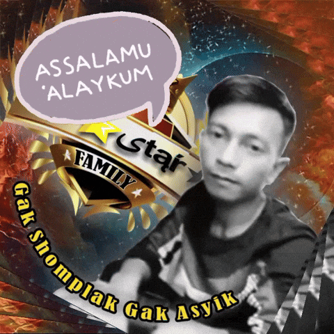 a man with a speech bubble that says " assalamu alaykum "