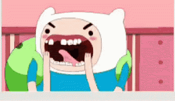 a cartoon character with his mouth wide open and his tongue sticking out