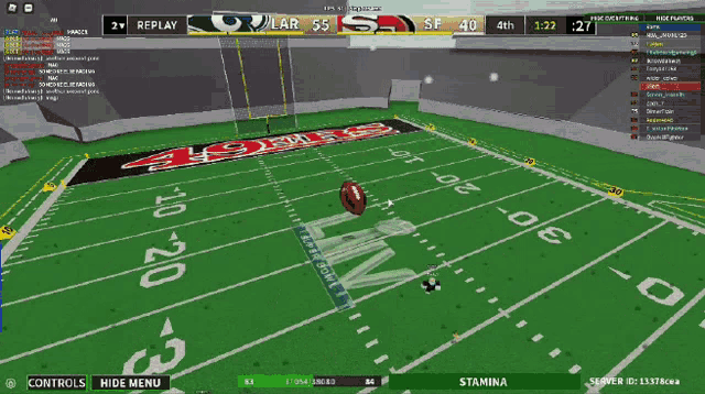 a football game is being played on a computer with a player wearing the number 19 jersey