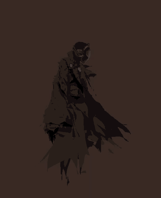 a drawing of a person wearing a mask and a cape