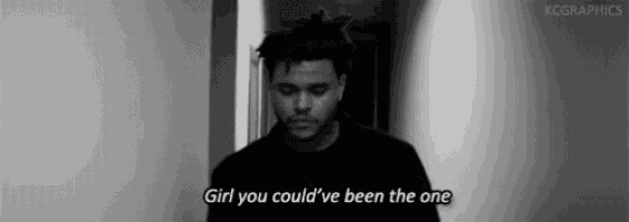 a black and white photo of a man with the words girl you could ve been the one