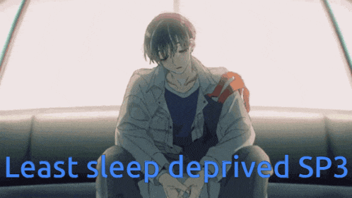 a picture of a boy with the words least sleep deprived sp3 below him