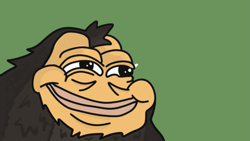 a cartoon drawing of a monkey with a white line coming out of his eye