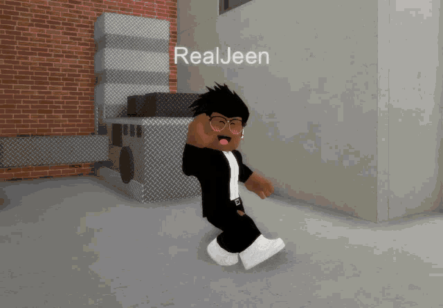 a cartoon character with the name realjeen on the bottom right
