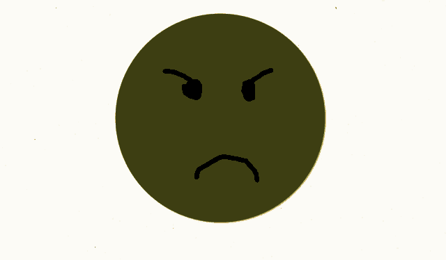 a green circle with a face on it