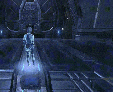 a computer generated image of a woman in a futuristic suit with her fist in the air