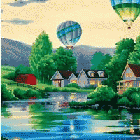 Water Hot Air Balloon GIF - Water Hot Air Balloon Pond GIFs