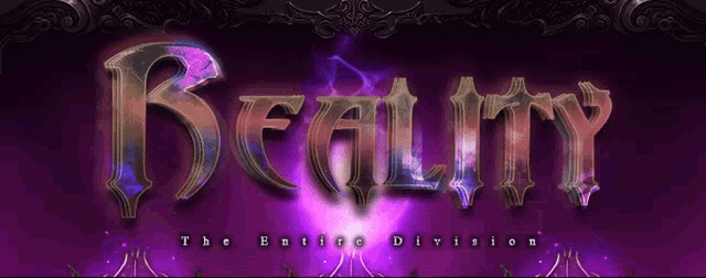 a purple background with the word reality written on it