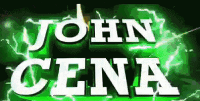 the name john cena is on a green background