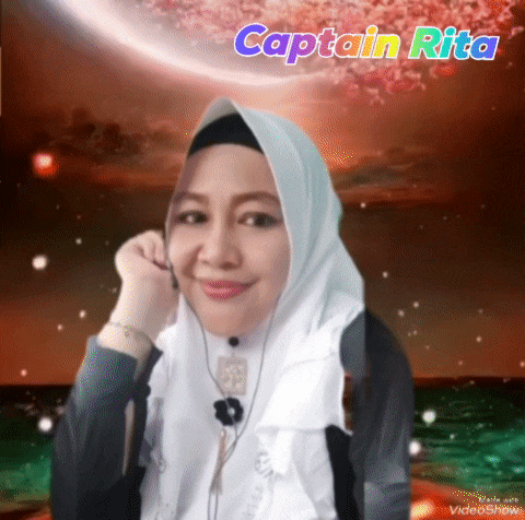 a woman wearing a hijab and ear buds with the name captain rita on the top