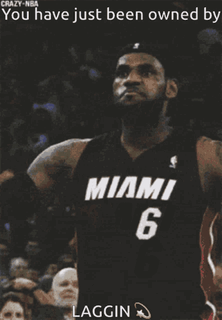 a basketball player wearing a miami jersey with the number 6 on it