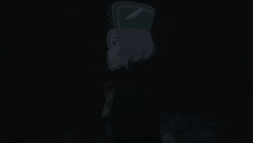 a cartoon character with a green hat and a circle on it